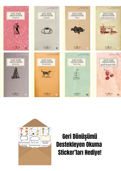 Sait Faik Abasıyanık 8 Kitap Seti + Okuma Sticker'ları