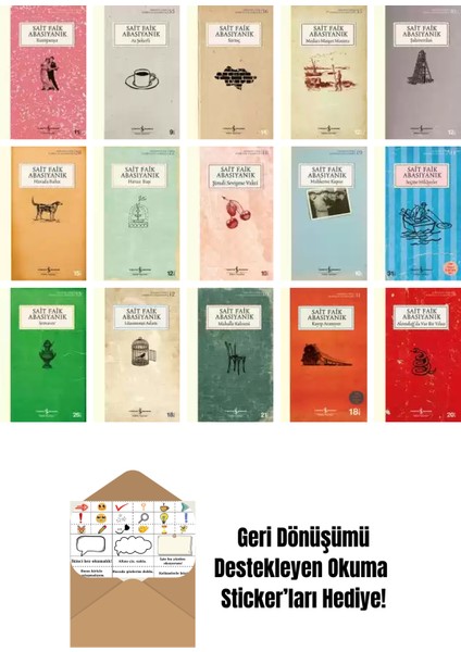 Sait Faik Abasıyanık 15 Kitap Seti + Okuma Sticker'ları