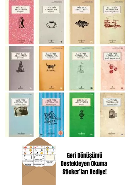 Sait Faik Abasıyanık 12 Kitap Seti + Okuma Sticker'ları
