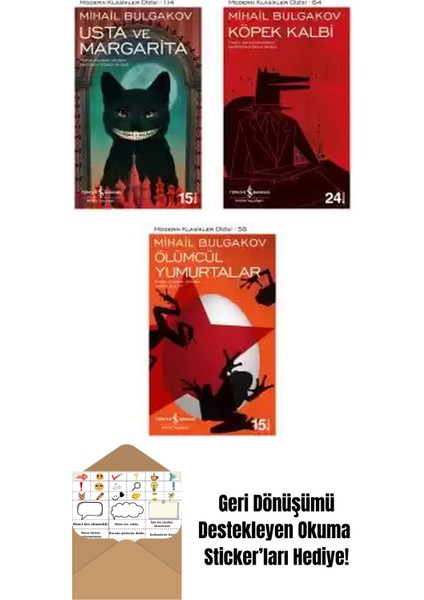 Mihail Bulgakov 3 Kitap Seti + Okuma Sticker'ları