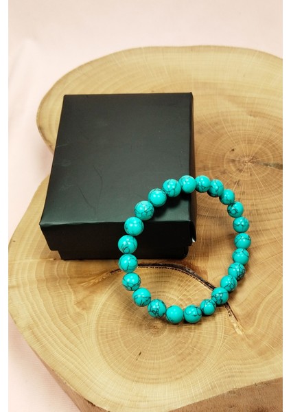 Turkuaz Doğal Taş Bileklik Kutulu fiyatları