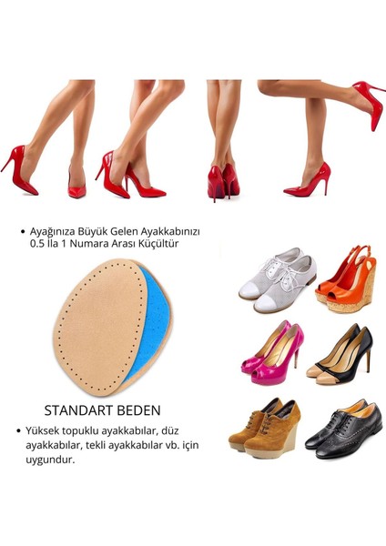 Deri Yüksek Topuklu Stiletto Kaydırmaz Taban Pedi, 1 Çift