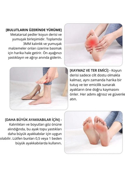 Deri Yüksek Topuklu Stiletto Kaydırmaz Taban Pedi, 1 Çift