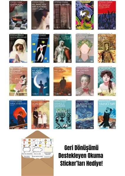 Stefan Zweig 20 Kitap Seti + Okuma Sticker'ları