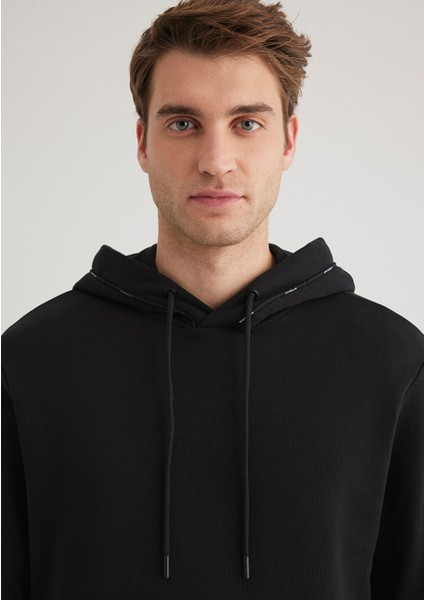 Kapüşonlu Siyah Sweatshirt 0S10330-900
