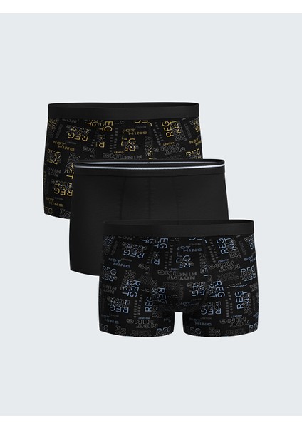 Yeni Sezon Standart Kalip Pamuklu Esnek Erkek Boxer 3'lu - S59353Z8