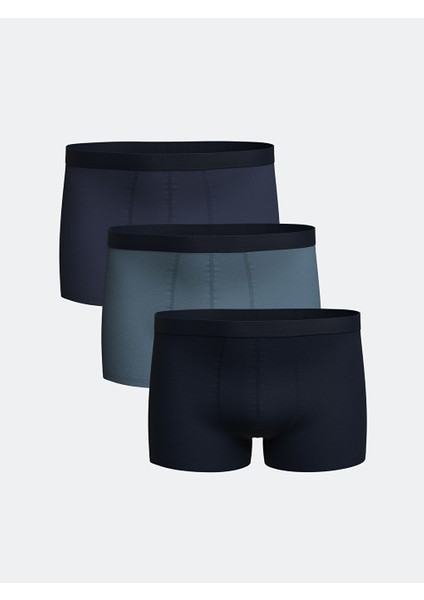Yeni Sezon Rahat Kalip Pamuklu Esnek Erkek Boxer 3'lu - S42515Z8
