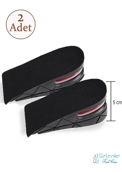 5 cm Boy Uzatıcı Tabanlık, Gizli Topuk Yükselten Hava Yastıklı Unisex