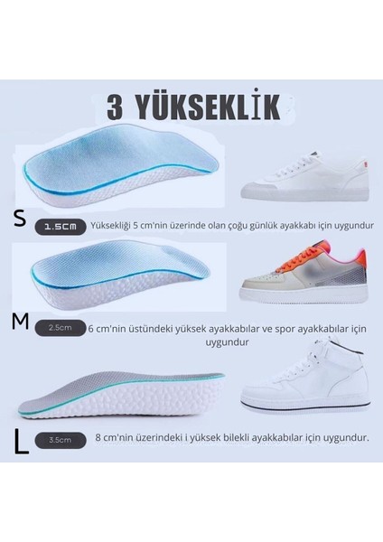 Boy Uzatan Ayakkabı Tabanlığı, Topuk Yükseltici, Gizli, Farklı Ebat Seçenekleri modelleri