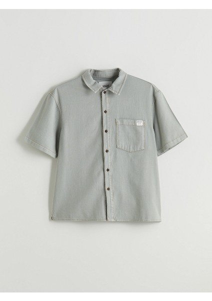 Yeni Sezon Regular Fit Uzun Kollu Erkek Jean Gomlek - S5PY11Z8