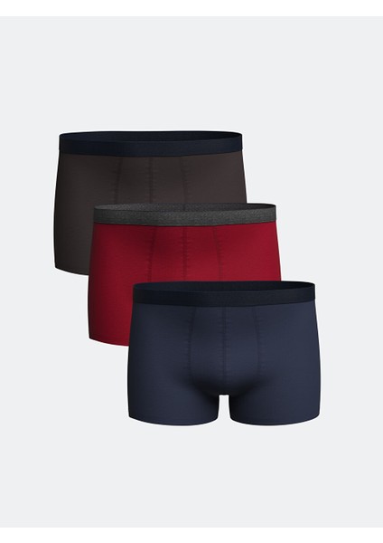 Yeni Sezon Standart Kalip Pamuklu Esnek Erkek Boxer 3'lu - S5I821Z8