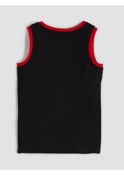 Yeni Sezon Bisiklet Yaka Besiktas Baskili Erkek Cocuk Sortlu Pijama Takimi - S5IM36Z1