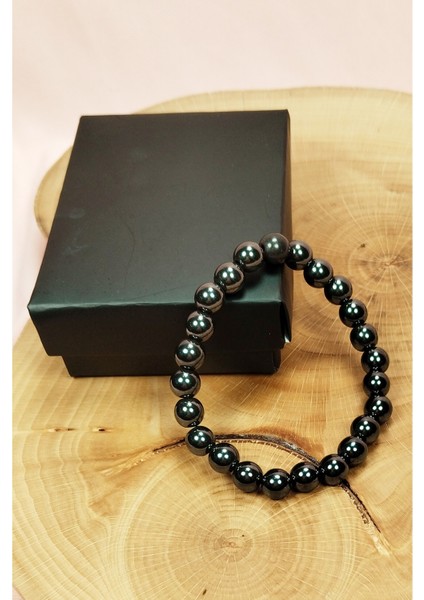 Hematit Doğal Taş Bileklik Kutulu modelleri