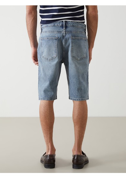 Yeni Sezon Standart Kalip Erkek Jean Sort - S5JM06Z8 fırsatları
