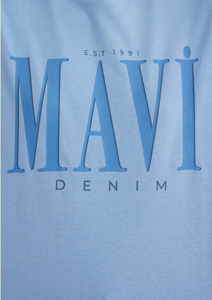 Mavi Logo Baskılı Mavi Tişört 1611990-70834