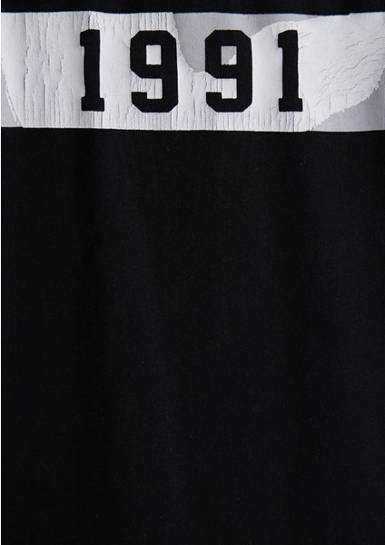 Mavi 1991 Baskılı Siyah Tişört 0612573-900