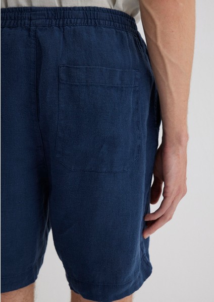 Lacivert Keten Şort 0410103-82183