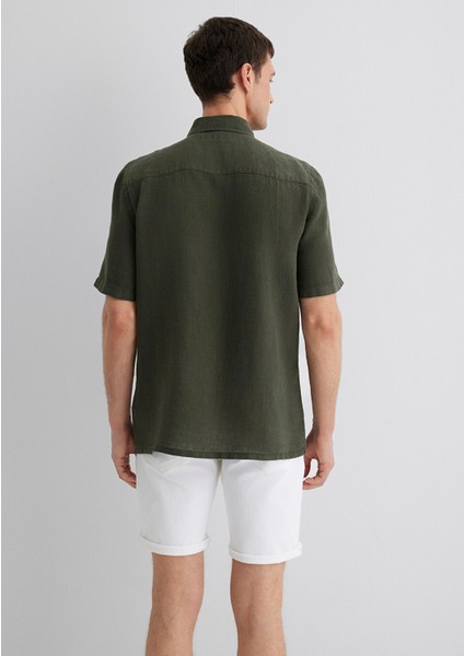 Yeşil Keten Gömlek 0211473-71587