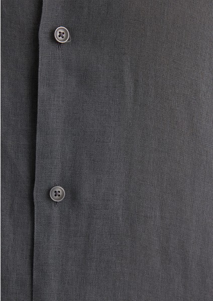 Antrasit Keten Gömlek 0211474-70096