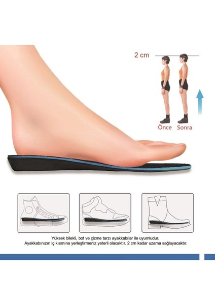 Içten Görünmez 2 cm Havalı Ayakkabı Tabanı, Rahat ve Boy Uzatıcı Konfor modelleri