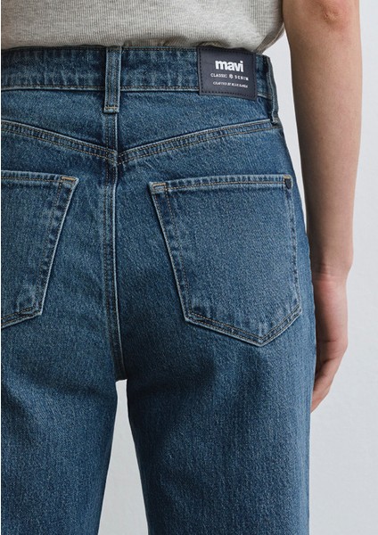 Sky Classic Denim Puslu Koyu Mavi Jean Pantolon 1010627-87925