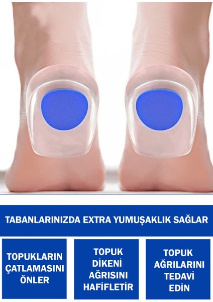 Konforlu ve Destekleyici Silikon Tabanlık, Ayak ve Topuk Sağlığını Korur, Çiftli Set