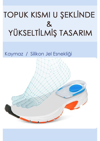 Konforlu ve Destekleyici Silikon Tabanlık, Ayak ve Topuk Sağlığını Korur, Çiftli Set