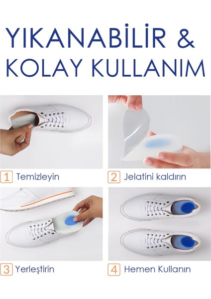 Konforlu ve Destekleyici Silikon Tabanlık, Ayak ve Topuk Sağlığını Korur, Çiftli Set
