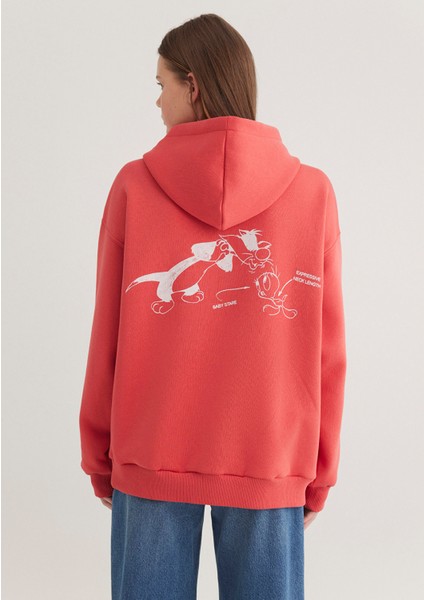 Sylvester ve Tweety Baskılı Kırmızı Sweatshirt 1S10344-71077