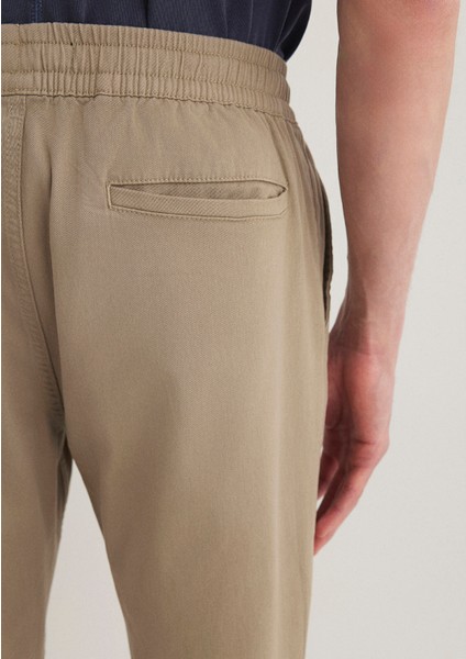 Beli Lastikli Bej Jogger Pantolon 000169-86749
