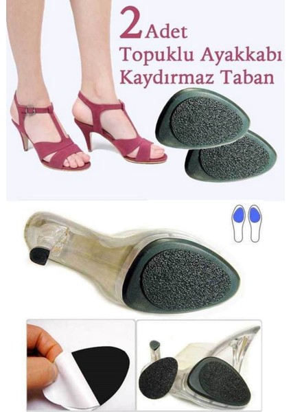 Kaydırmaz Bant, Topuklu Ayakkabı Altına 2'li Set, Güvenli ve Konforlu Kullanım