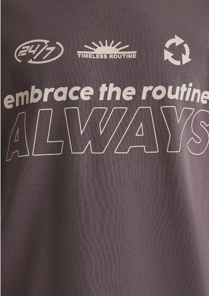 Always Baskılı Mor Tişört 0612722-86683