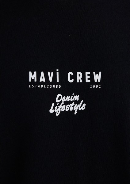 Mavi Minimal Logo Baskılı Siyah Tişört 0612709-900
