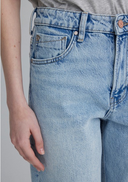 Barcelona Kolej Vintage Açık Mavi Jean Pantolon 101047-89198