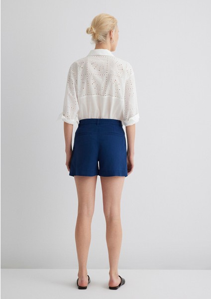 Tencel Tm Liyosel Mavi Şort 1410201-80195