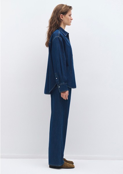 Lacivert Denim Gömlek 1211075-85481