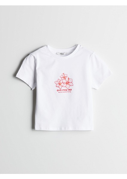 Yeni Sezon Bisiklet Yaka Baskili Crop - S5OS84Z8 indirimleri