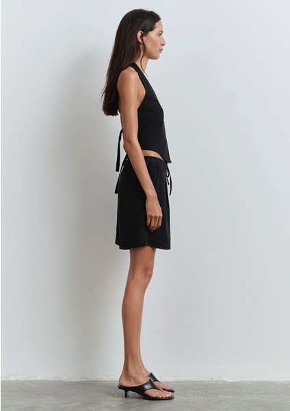 Penny Gold Klasik Puslu Siyah Jean Şort 1410075-90103