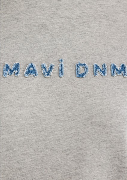 Mavi Baskılı Gri Tişört 1613146-83096