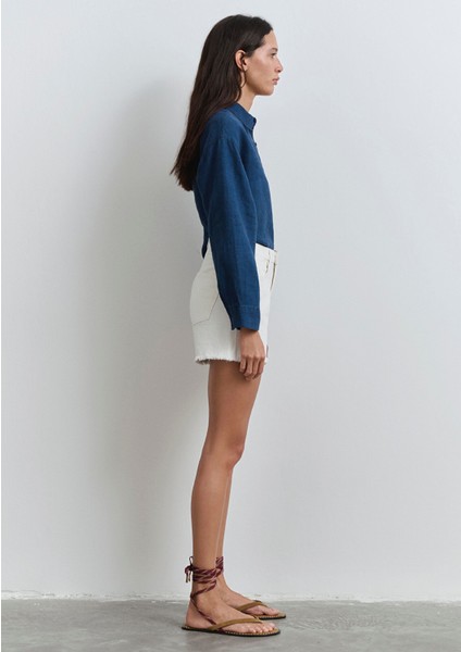 Heidi 90LAR Kırık Beyaz Jean Şort 1410057-90426