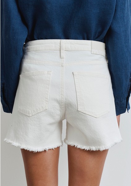 Heidi 90LAR Kırık Beyaz Jean Şort 1410057-90426