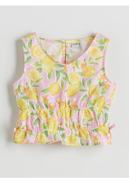 Yeni Sezon V Yaka Kiz Cocuk Crop Bluz - S5GC73Z4