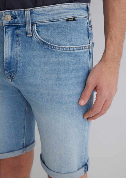 Brian 90LAR Canlı Mavi Jean Şort 0418489818