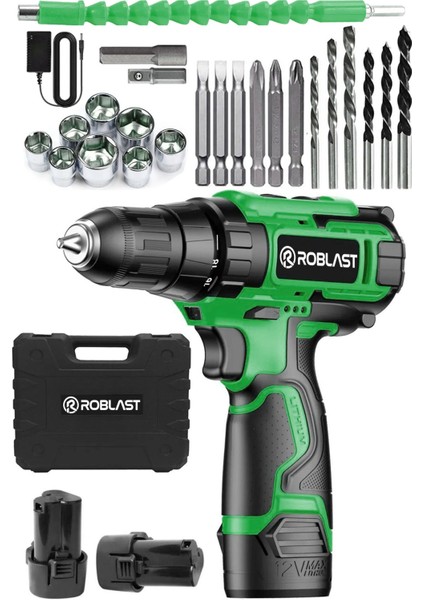 36V 5AH Metal Şanzuman Armut Batarya ile Şarjlı Matkap 24 Parça Takım