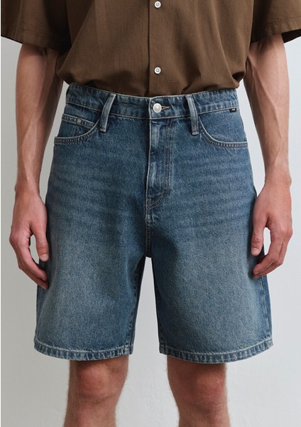 Houston Street Indigo Mavisi Jean Şort 0410672-89805