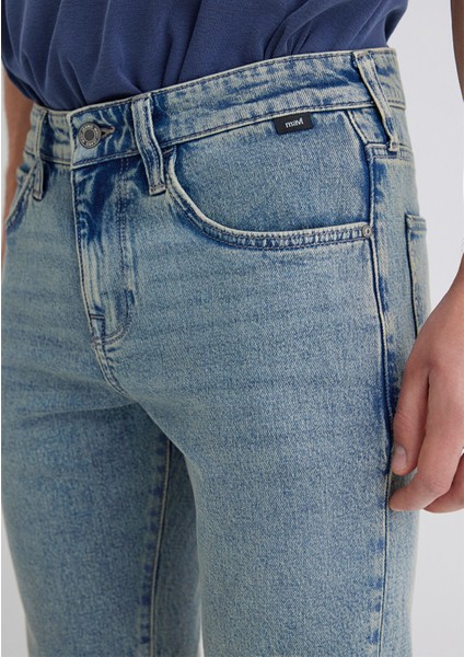 Tim Street Gölgeli Indigo Mavisi Jean Şort 0428489645
