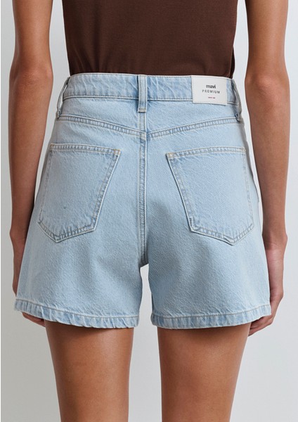 Verna Mavi Premium Buz Mavi Jean Şort 1410059-89754