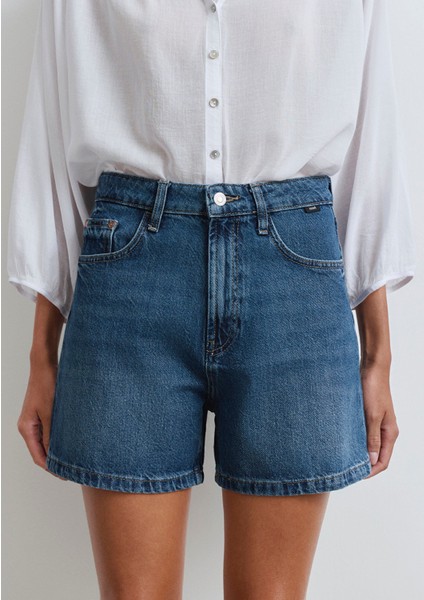 Verna 90LAR Koyu Mavi Jean Şort 1410059-89748