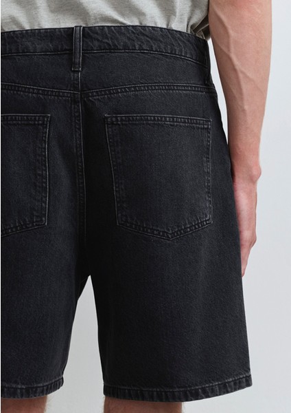 Houston Street Antrasit Jean Şort 0410672-89813