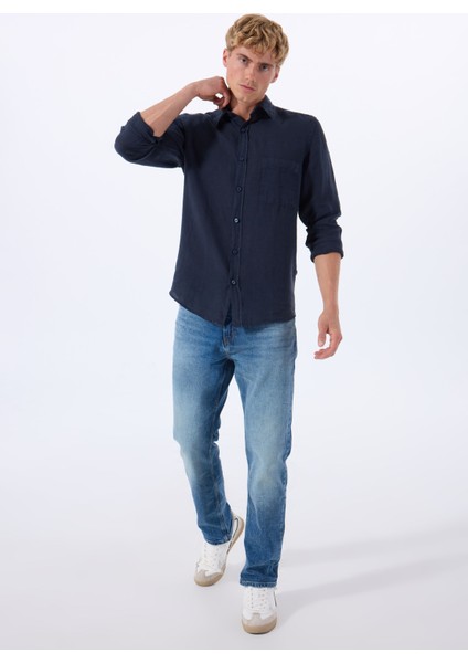 Regular Fit Gömlek Yaka Lacivert Erkek Gömlek Relegant fiyatları